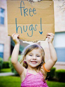 Free hugs - cute girl