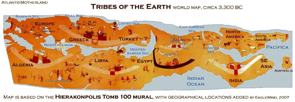 tribes of the earth world map circa 3,300 bc