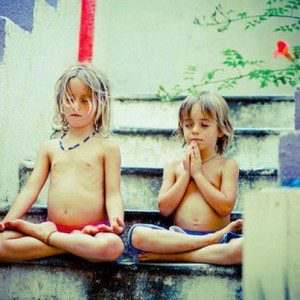Boys meditating