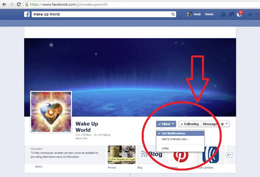 Get Wake Up World notifications on Facebook 