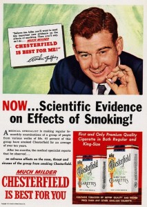 Scientific Evidence - Chesterfield cigarettes are good for you - advert