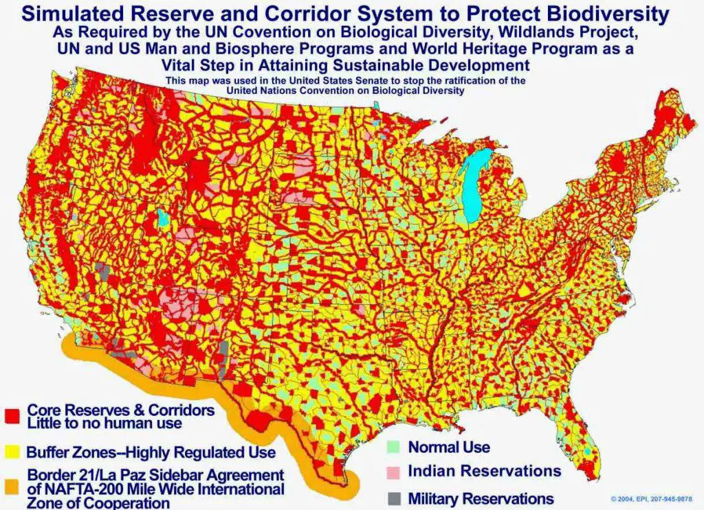 Agenda 21 - Simulated Reserve and Corridor System to Protect 'Biodiversity'