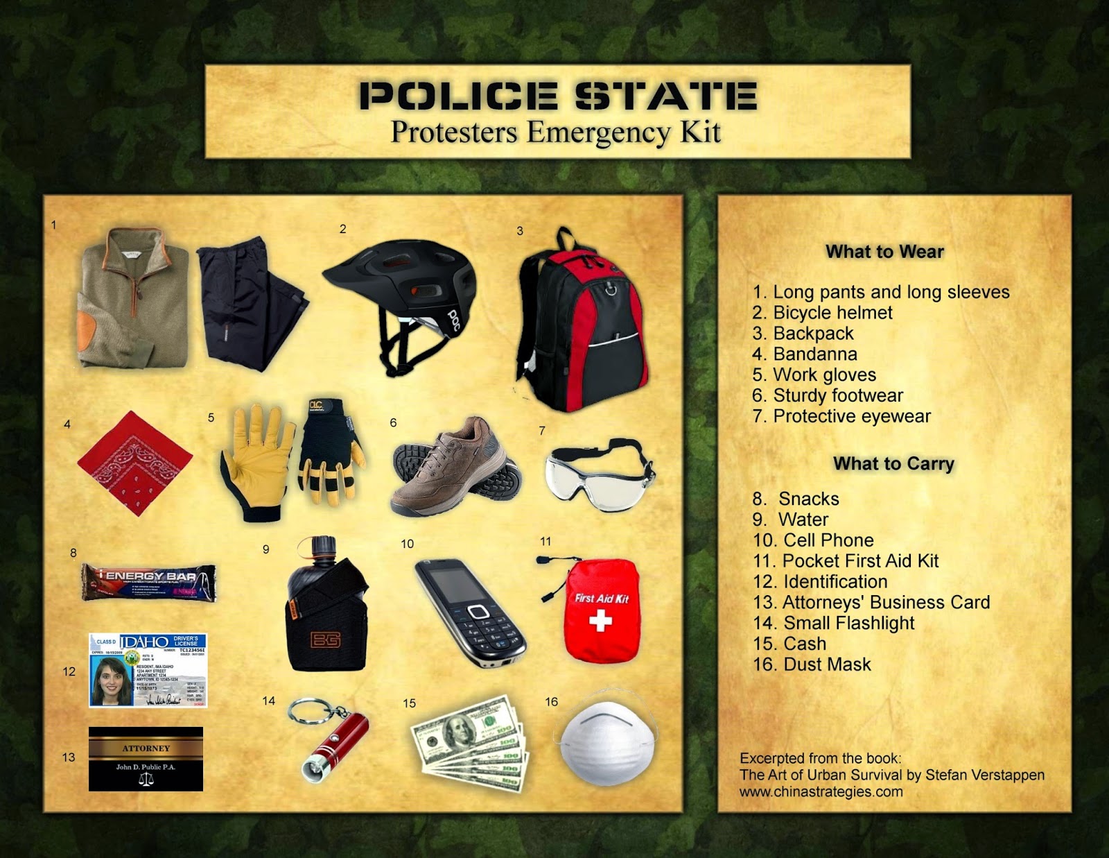 protest emergency kit