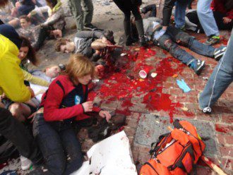 San Bernardino - False Flag or False Flag Hoax - Boston Marathon Fake Blood