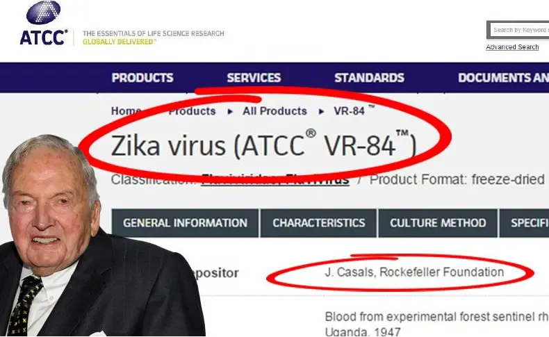 Zika Virus - Latest Actor in the Fake Pandemic Play - Rockefeller Patent on Zika Virus 1