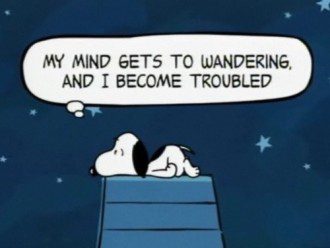 Wandering Toward Unhappiness - How a Drifting Mind Can Make You Miserable - Troubled Snoopy
