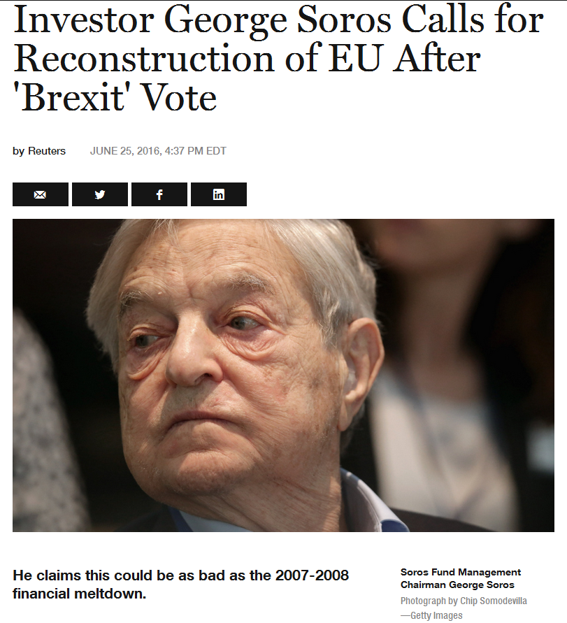 Why the Globalists are Demolishing the EU ... and What Its Replacement Will Look Like - George Soros Brexit