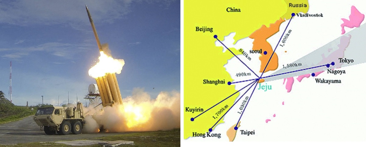 America’s ''Humanitarian War'' Against the World - THAAD missile system and Jeju Island map