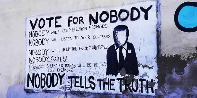 Vote Nobody for President - Lead Yourself in 2016 - Graffiti