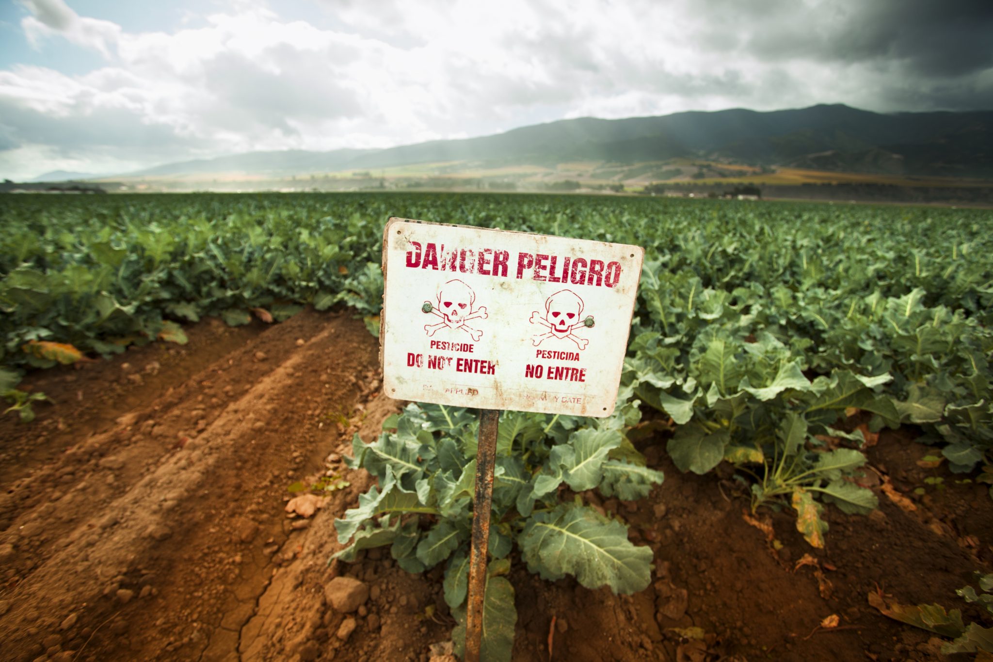Pesticide warning sign on fertile farm land Wake Up World